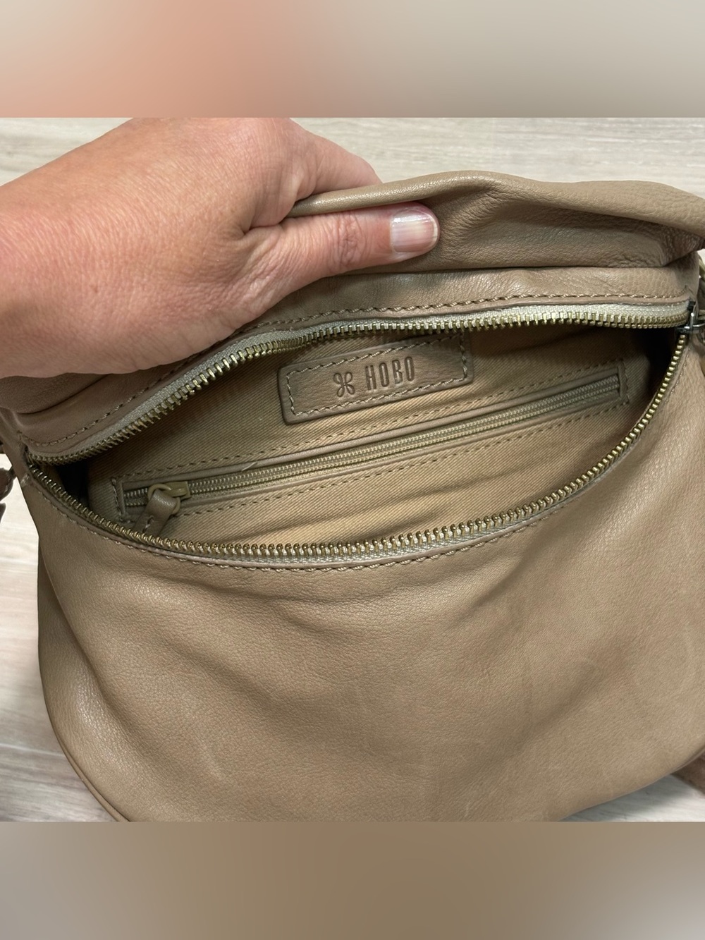 HOBO Taupe Leather Belt Bag - Picture 7 of 14
